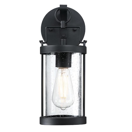 Westinghouse Fixture Wall Outdoor 60W Westcott Bay Texturd, Black Clear Seeded Glass 6122500